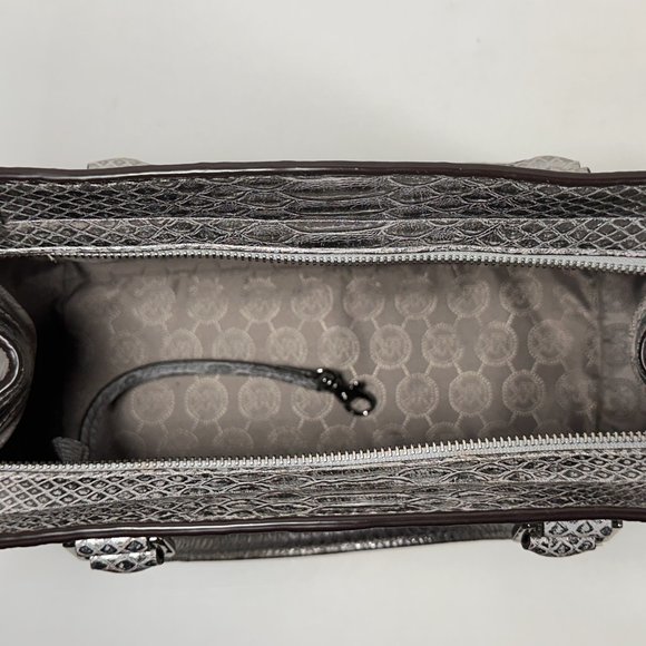 Michael Kors Selma Silver Python Leather Shoulder Bag - Picture 6 of 10